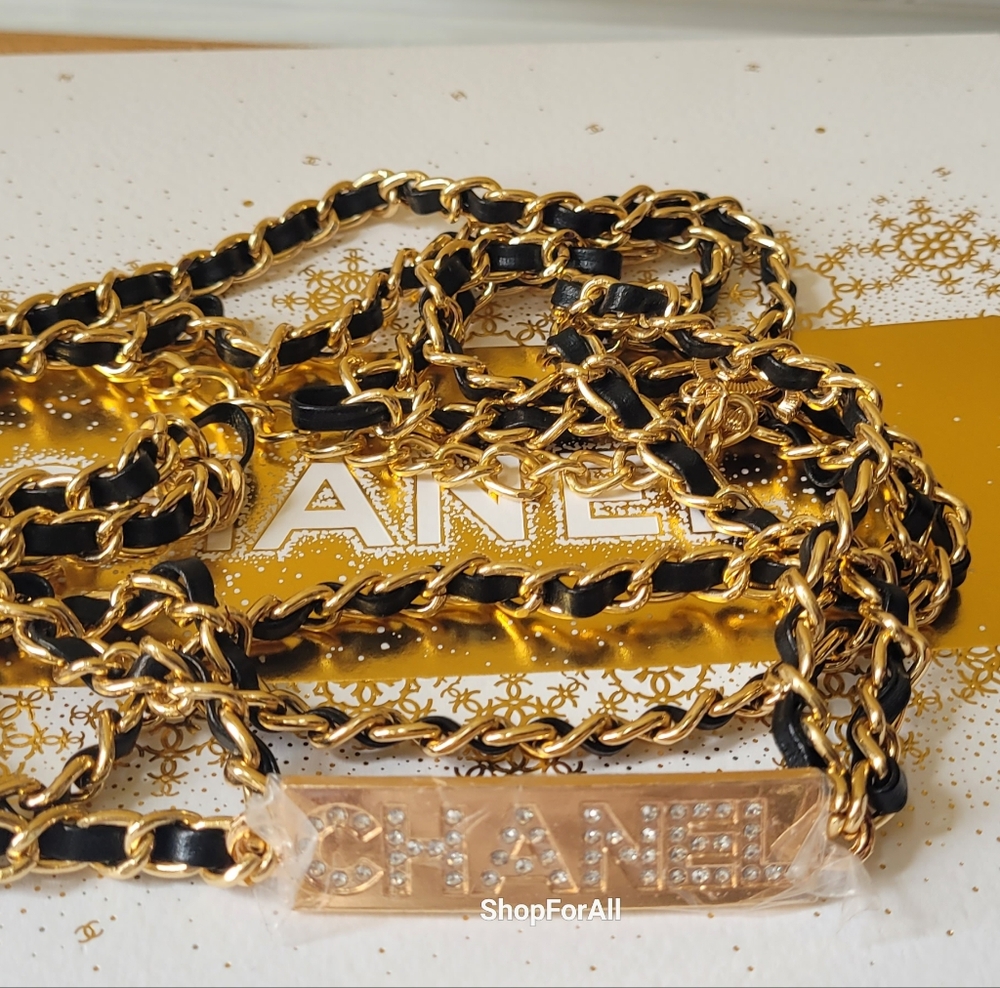 Chanel Gold and Black Chain Belt - Picture 5 of 10